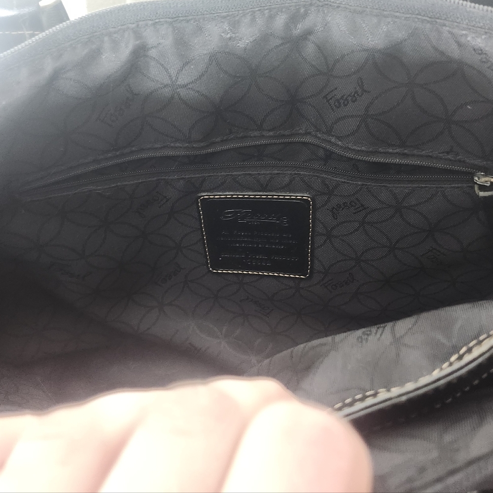 Vintage Black Fossil Laptop Bag - Picture 2 of 13